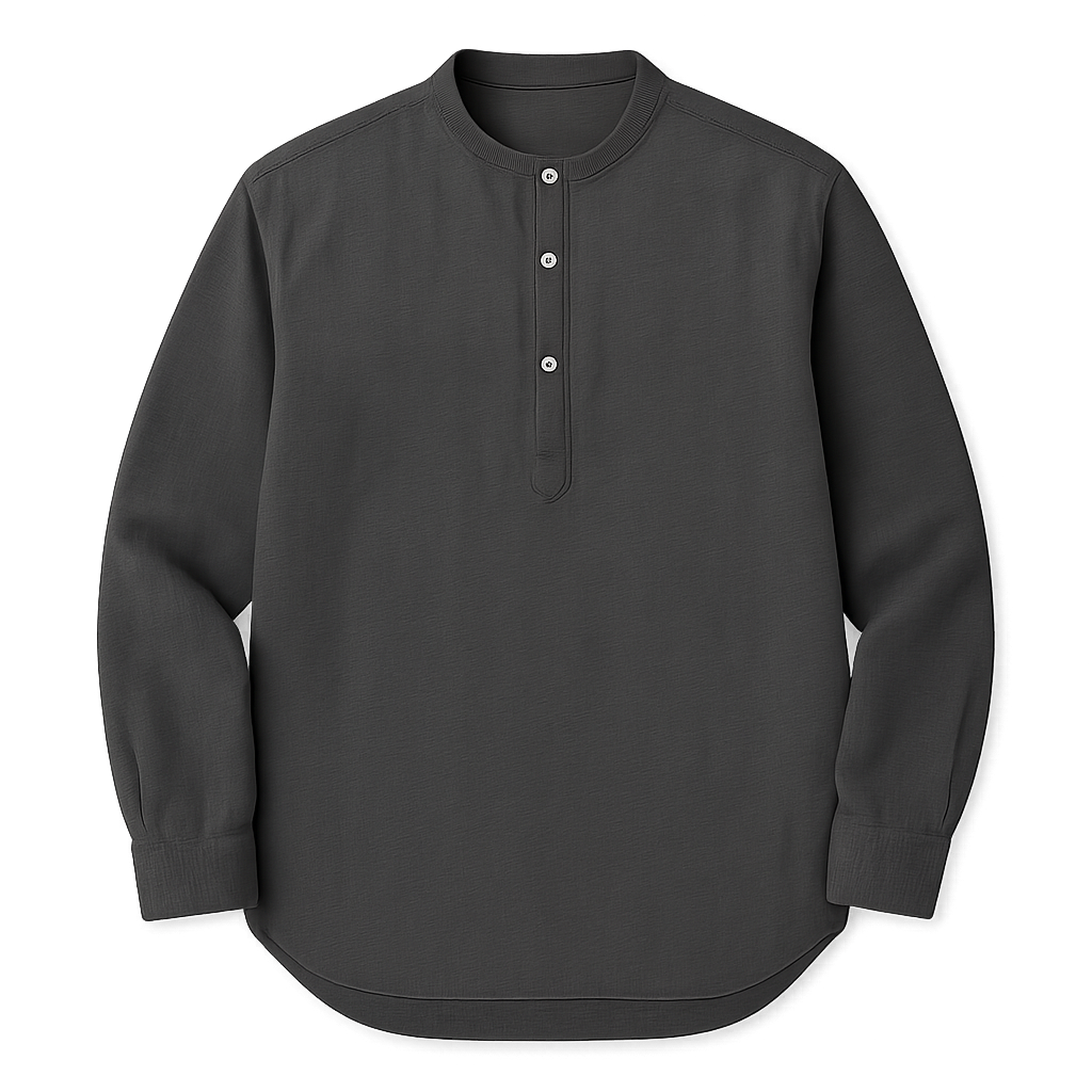 Charcoal Cotton Popover - Nappoqueen Shirts