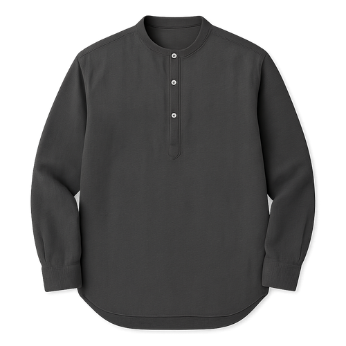 Charcoal Cotton Popover - Nappoqueen Shirts